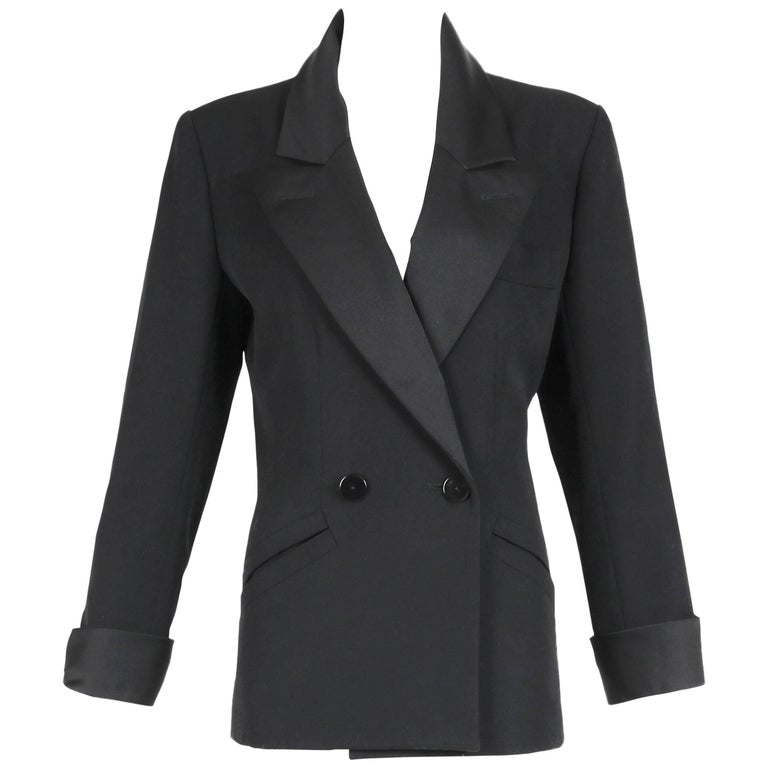 Iconic Yves Saint Laurent YSL Black Le Smoking Tuxedo Jacket Blazer at
