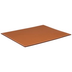 Hermes Cognac Brown Leather Men's Miscellaneous GiftDesk Table Pad in Box