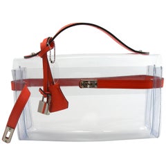 ORIGINAL Mon Autre Sac ® Clutch Crystal Pvc and Red leather / Brand New