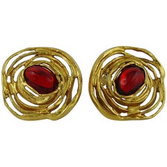 Yves Saint Laurent YSL Vintage "Nest" Clip-On Earrings