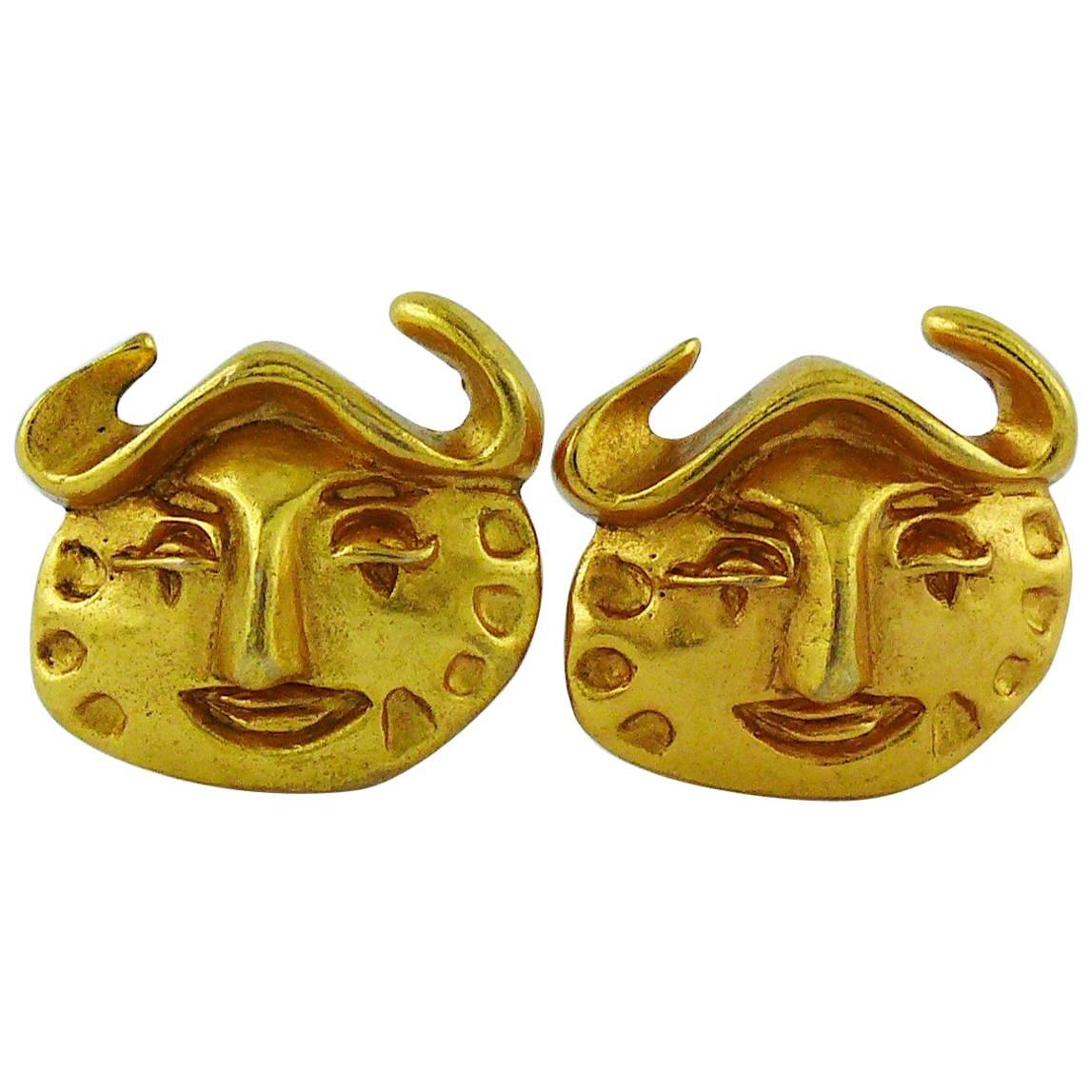 Christian Lacroix Vintage Iconic Anthropomorphic Clip-On Earrings