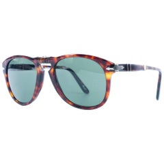 Persol PO0714 HAVANA/CRYSTAL GREEN Folding Sunglasses