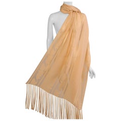Vintage Giorgio Armani Le Collezioni Ribbon Silk Chiffon Shawl 2