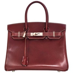 Hermes Brick Red Epsom Leather 30cm Birkin Bag PHW with Box & DB 8