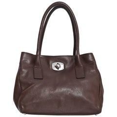 Furla Braun Leder Tote Bag
