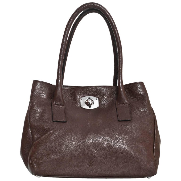 Furla Brown Leather Tote Bag For Sale at 1stDibs  furla genuine leather bag,  furla made in tunisia, furla brown leather bag