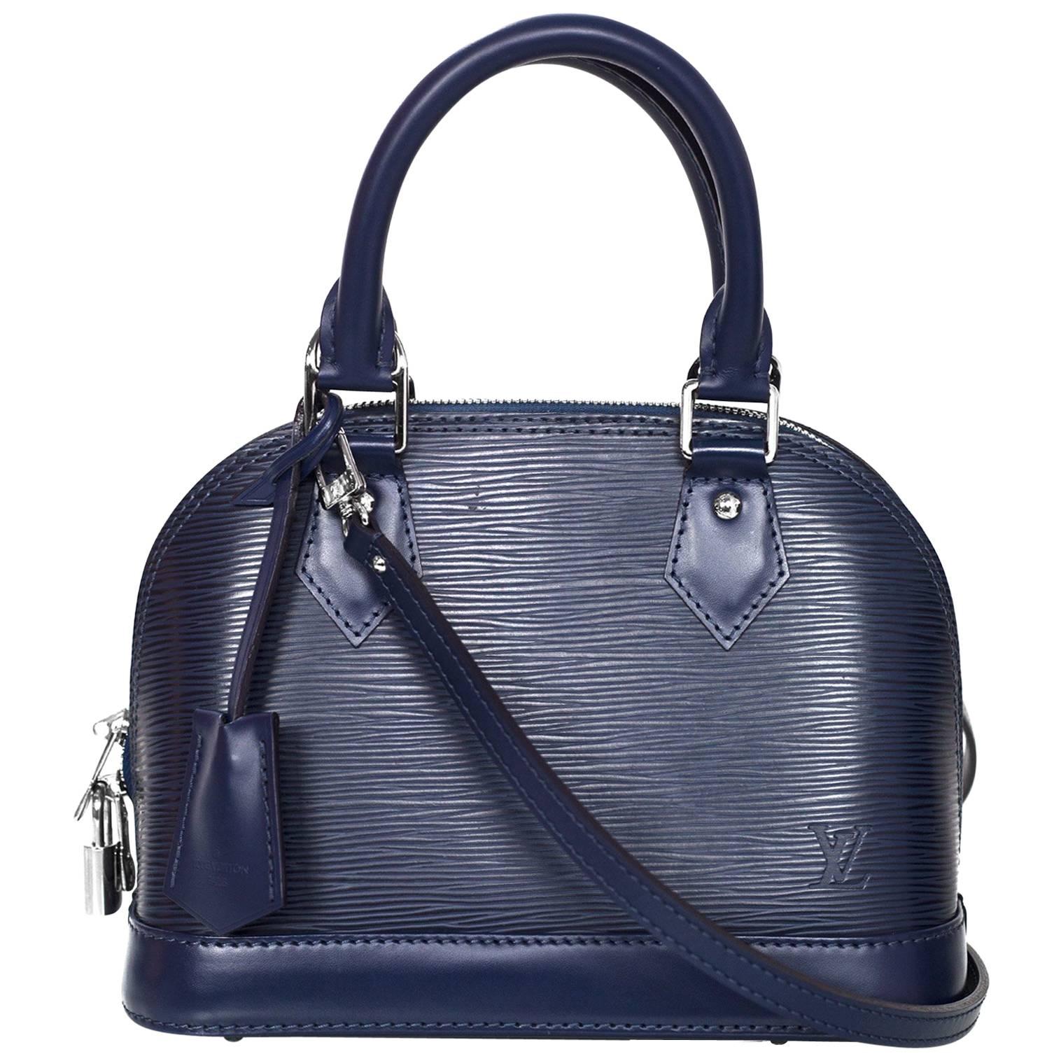 Louis Vuitton Indigo Epi Leather Alma BB Crossbody Bag with Box and DB