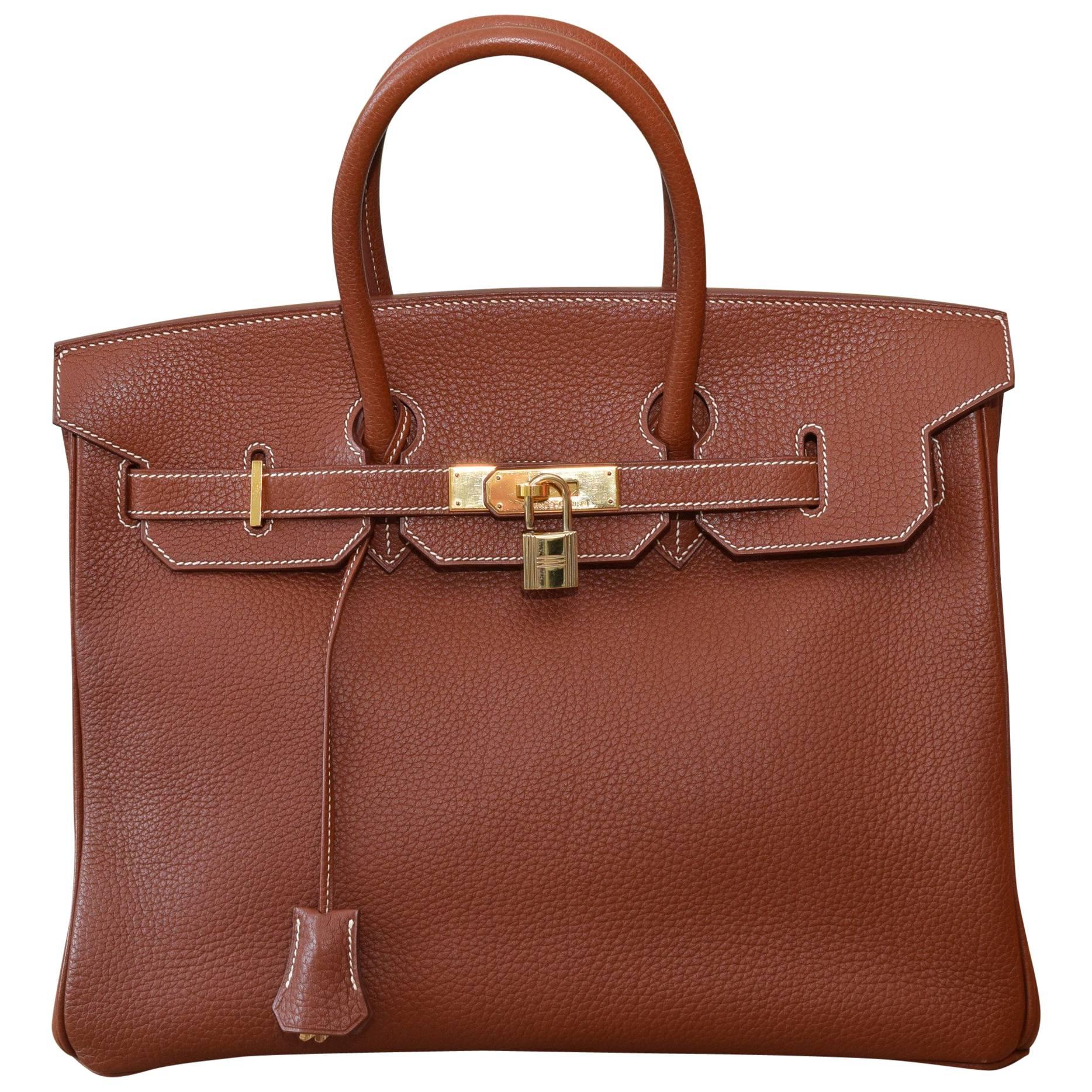Hermes Birin ToGo 35cm Noisette Brown Bag For Sale