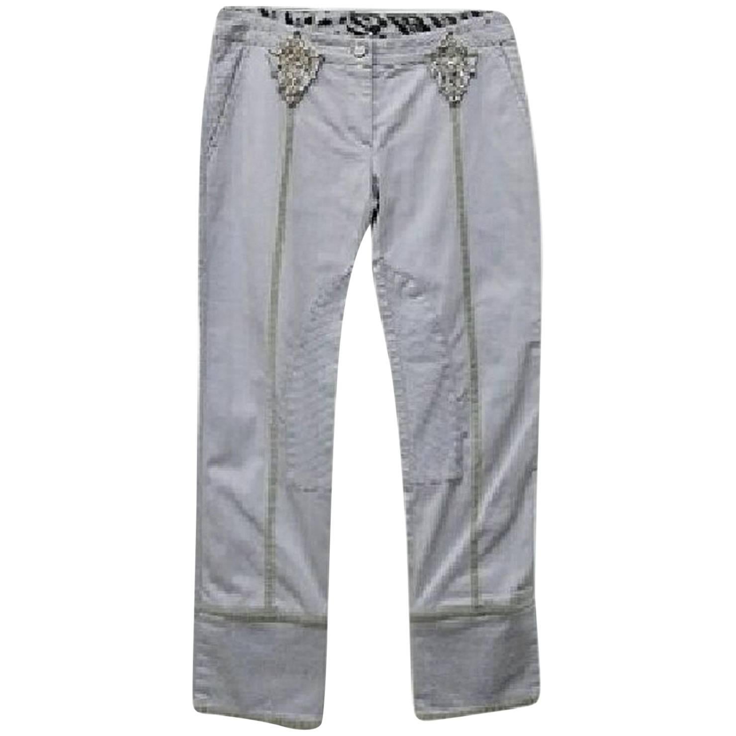 Roberto Cavalli Class Ankle Trousers Pants - Size: 8 (M, 29, 30) For Sale