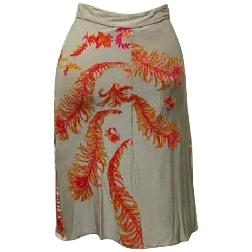 Roberto Cavalli Tan Skirt - Size: 4 (S, 27)