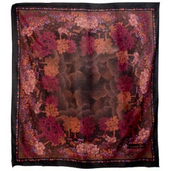 Elegant Christian Dior Silk Chiffon Scarf Impressionist Floral Print 29in 1970s 7