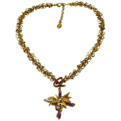 Christian Lacroix Vintage Jewelled Pendant Necklace