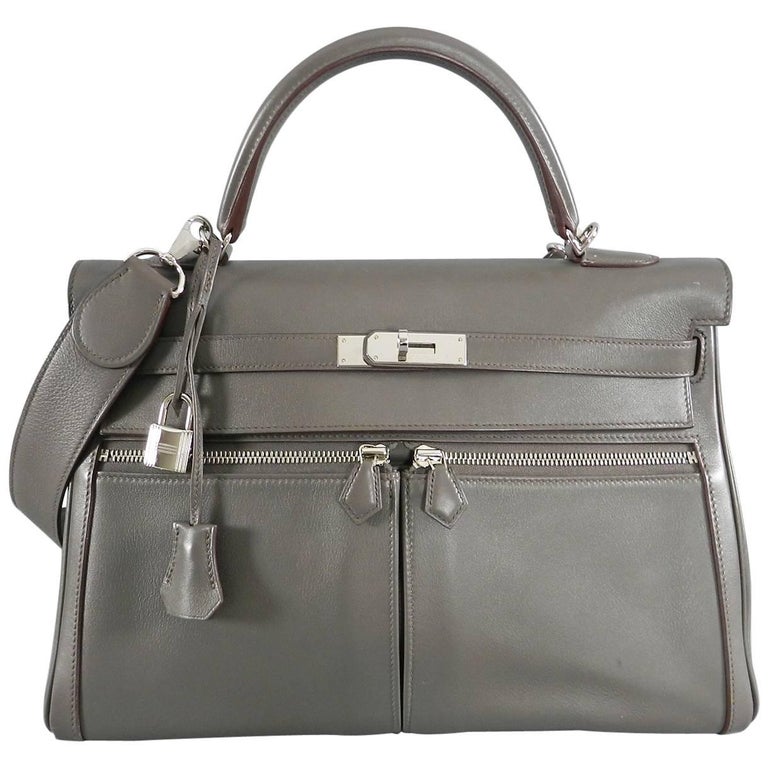  Hermes Kelly Lakis  35 Etain Swift with Palladium Hardware 