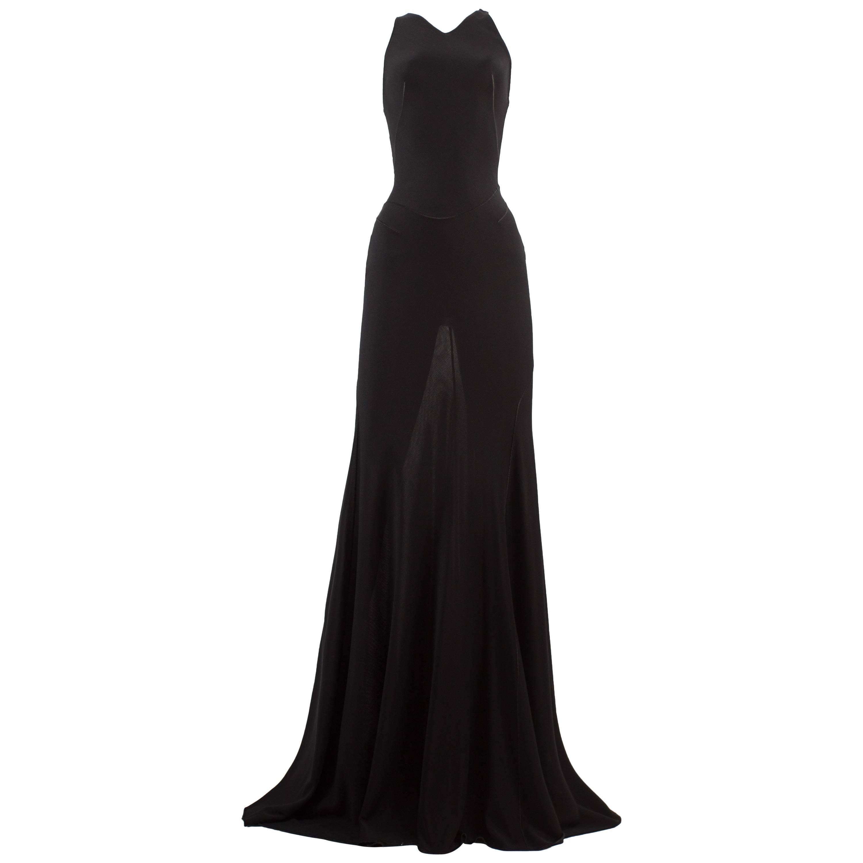 Azzedine Alaia Rare Vintage Black Backless Halter Dress at 1stDibs ...