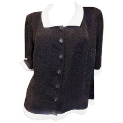 Chanel Haute couture caviar beaded black and white jacket 12