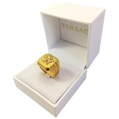 Versace Medusa Monogram Ring in Box, Size 10 1/2