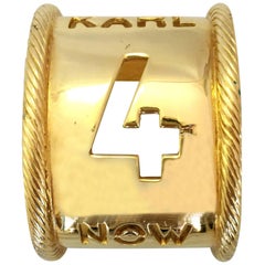 Karl Lagerfeld "Karl 4 Now" Gold Tone Cuff Bracelet 3