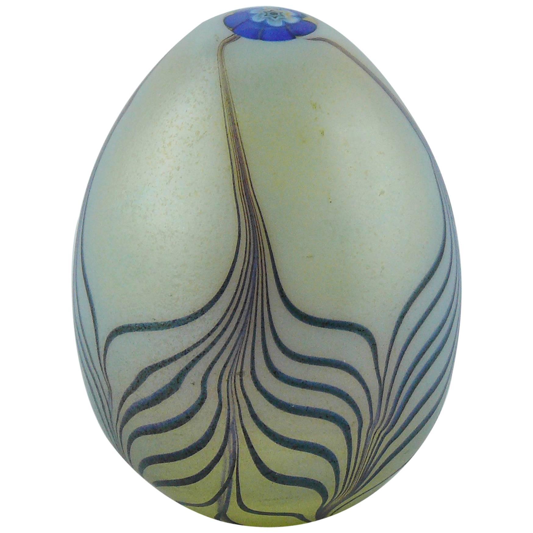 Christian Dior Vintage Murano Art Glass Egg Paperweight 