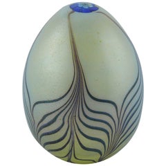 Christian Dior Vintage Murano Art Glass Egg Paperweight 