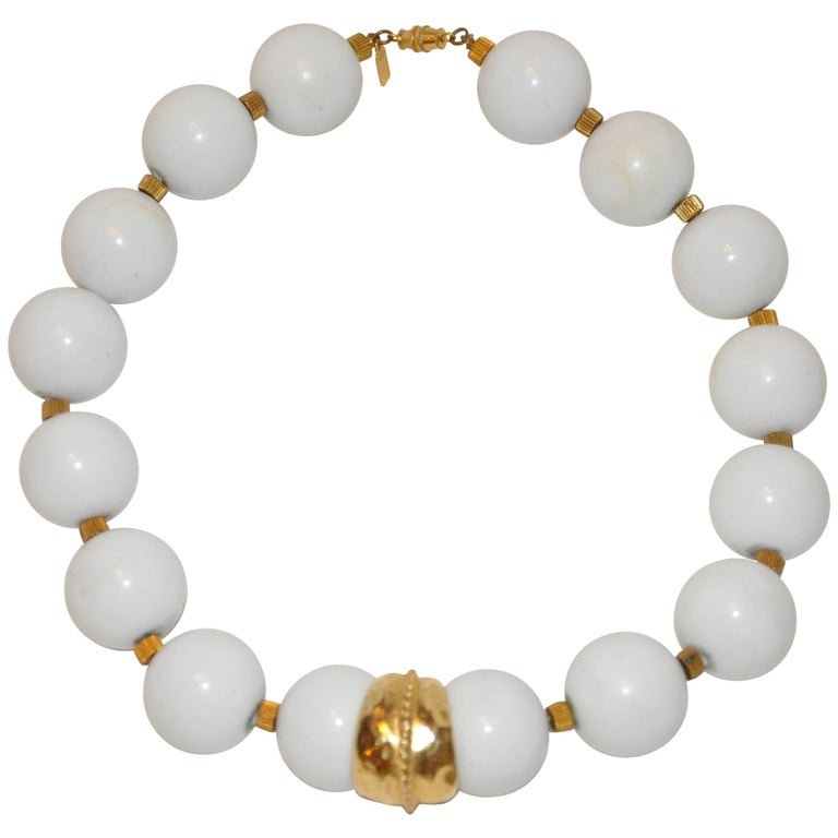 Collier Ancien Exceptionnel Avec énorme Perle Véritable - Monture En Vermeil, Or Et Argent - Occasion