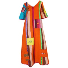 1970s Casa Maya Handmade & Embroidered Mexican Caftan