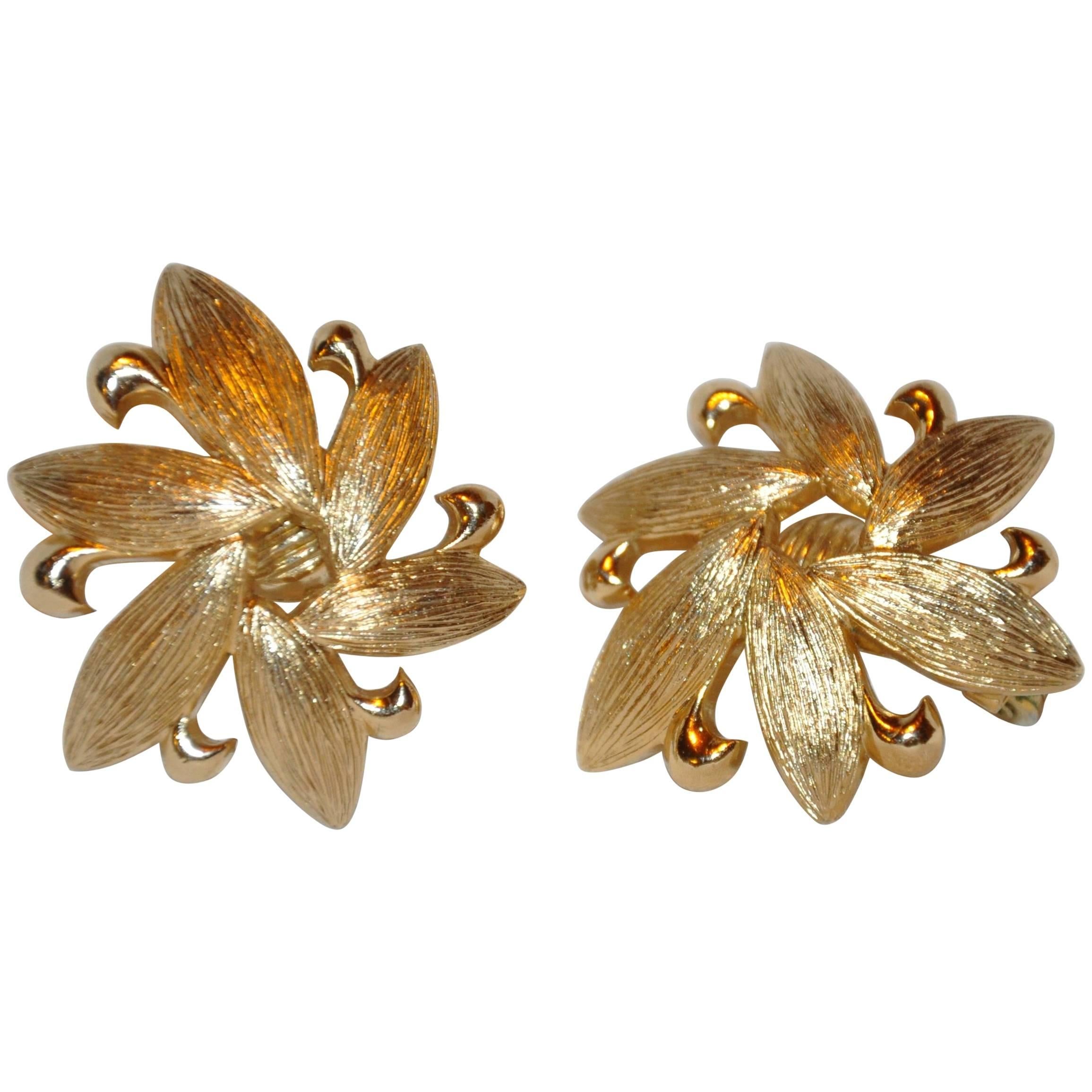Monet Gilded Gold Vermeil Hardware Earrings For Sale