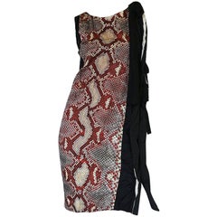 S/S 2009 Prada Runway Snakeskin Print Open Side Dress 4