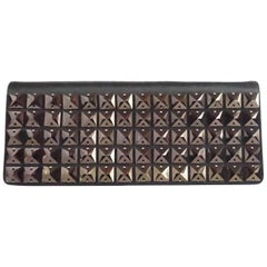 Stuart Weitzman Black and Brown Stone Clutch and Bag 