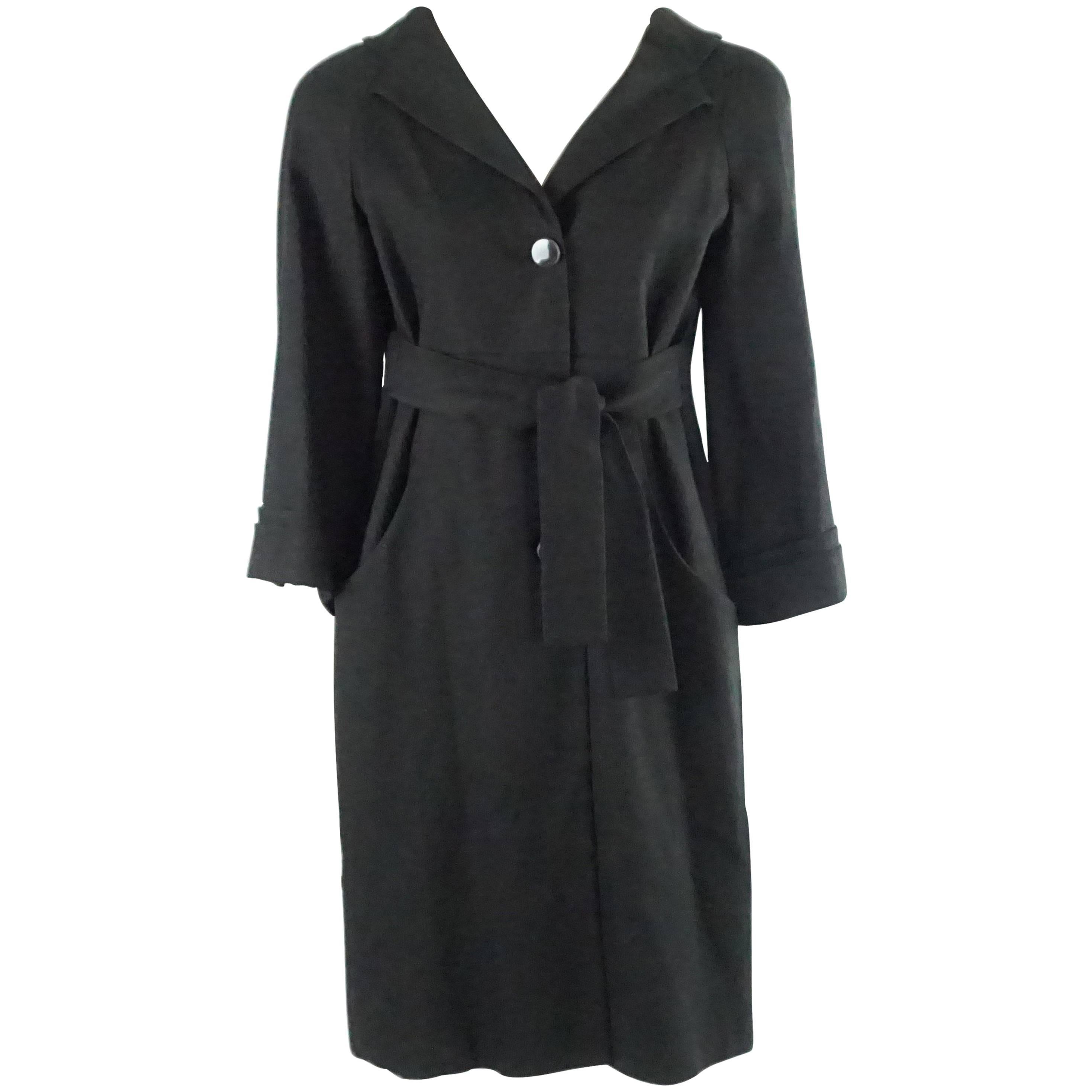 Gucci Black Light Wool 3/4 Coat Dress - 42 - NWT