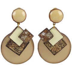 Vintage Art Deco Inspired Dangling Resin Clip-on Earrings by Cilea Paris 11