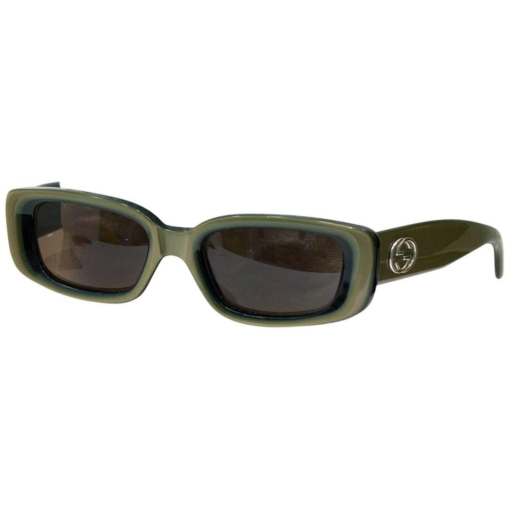 1990's Olive Green Gucci Sunglasses 
