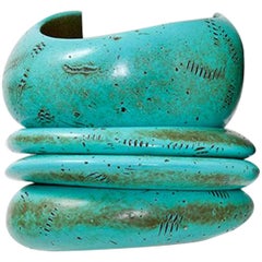 Set Of Four Satellite Turquoise Bracelets