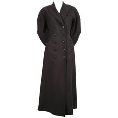 1980's AZZEDINE ALAIA charcoal wool gabardine coat with seamed back 5