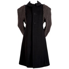 1993 COMME DES GARCONS donegal wool runway coat with oversized shoulders
