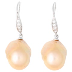 Golden Pearl Drop Earrings 