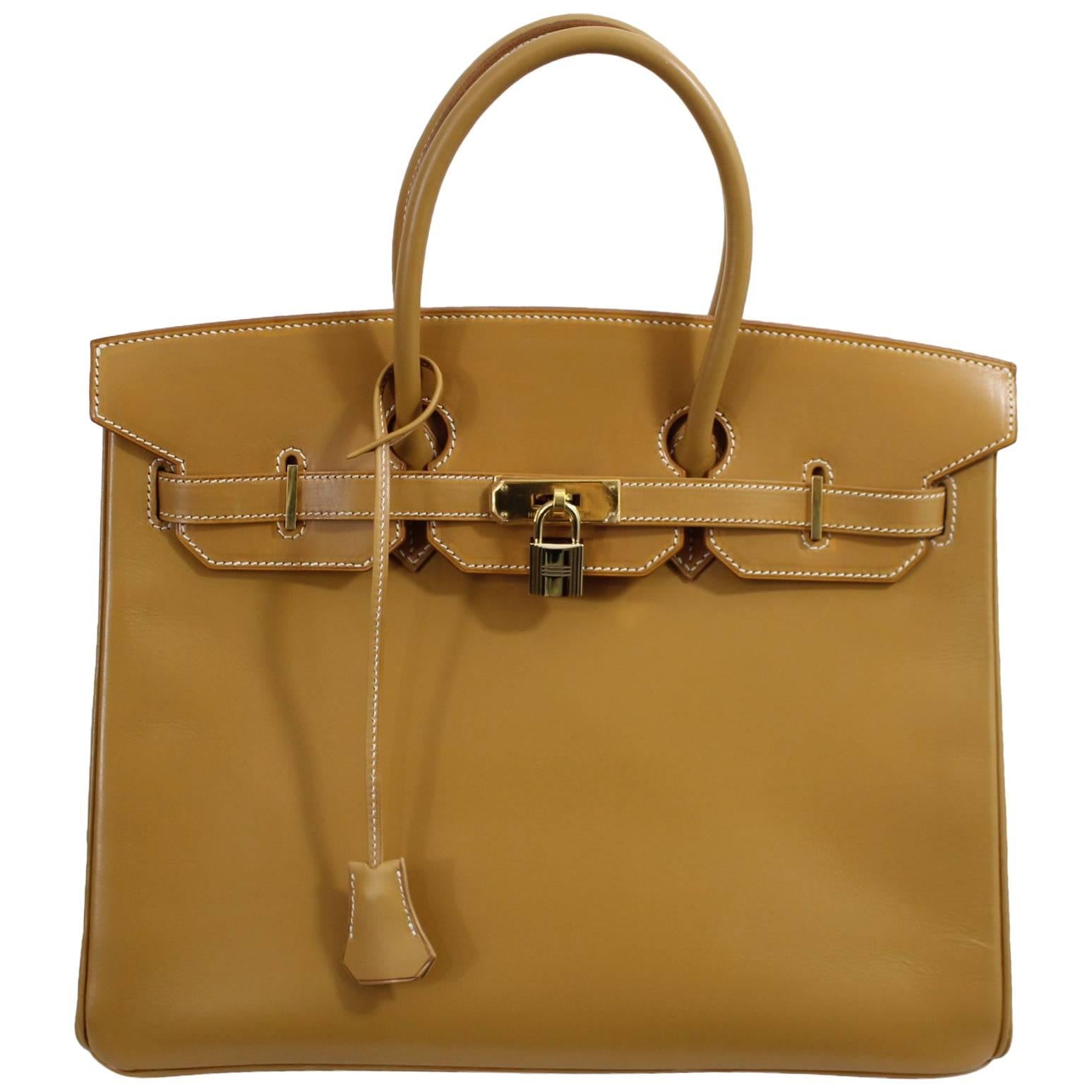 Lovely 2004 Hermes Birkin 35in Natural Calf Leather. Excellent condition. 