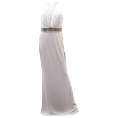 Versace Crystal Embellished white gown