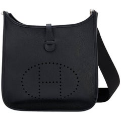 Hermes Black Evelyne III PM Cross-Body Messenger Bag 