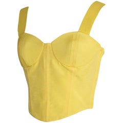 Gianni Versace Couture Vintage Bustier Clear Fresh Yellow  40 / 6