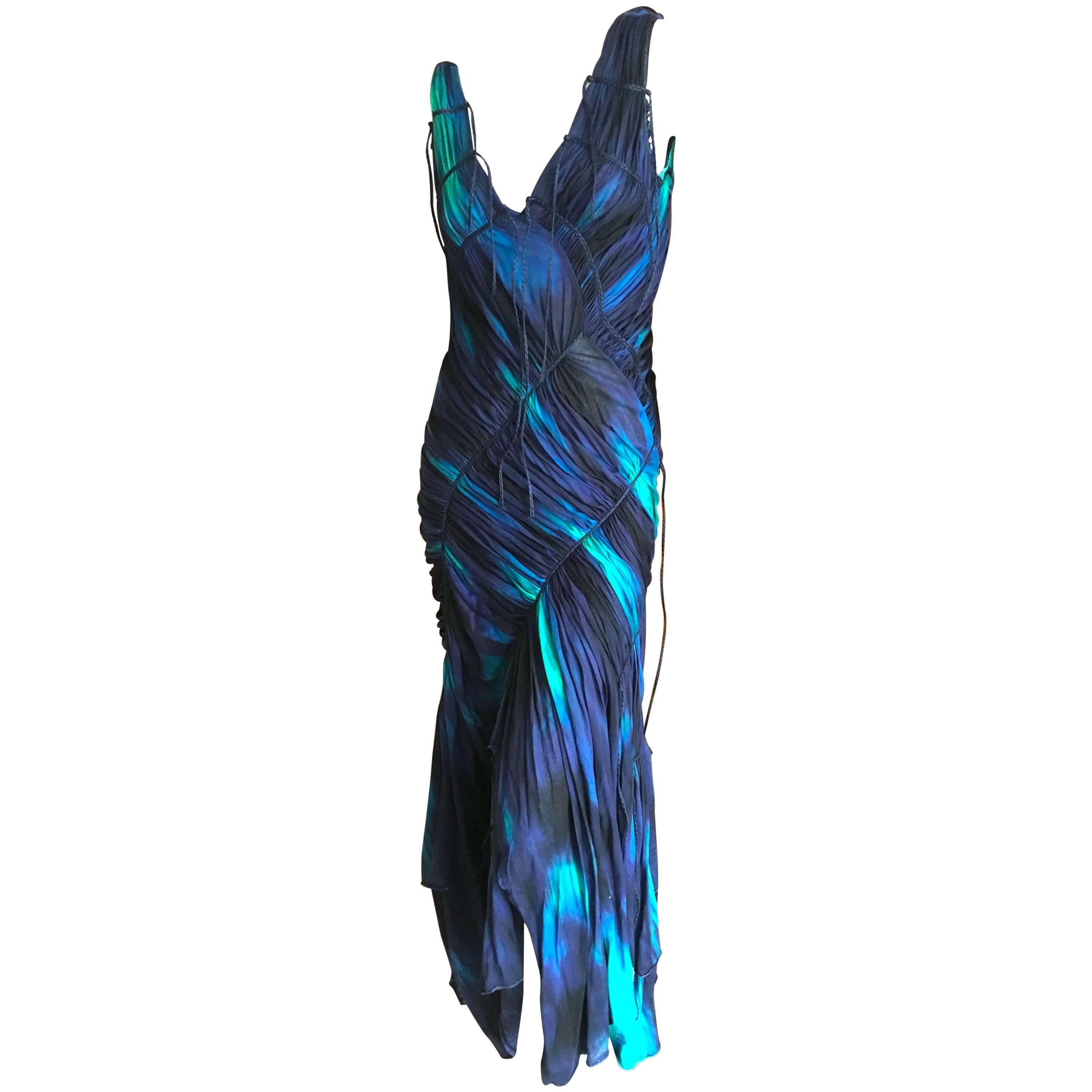 Issey Miyake Bergdorf Goodman 1990's Tie Dye Ruched Dress New with Tags