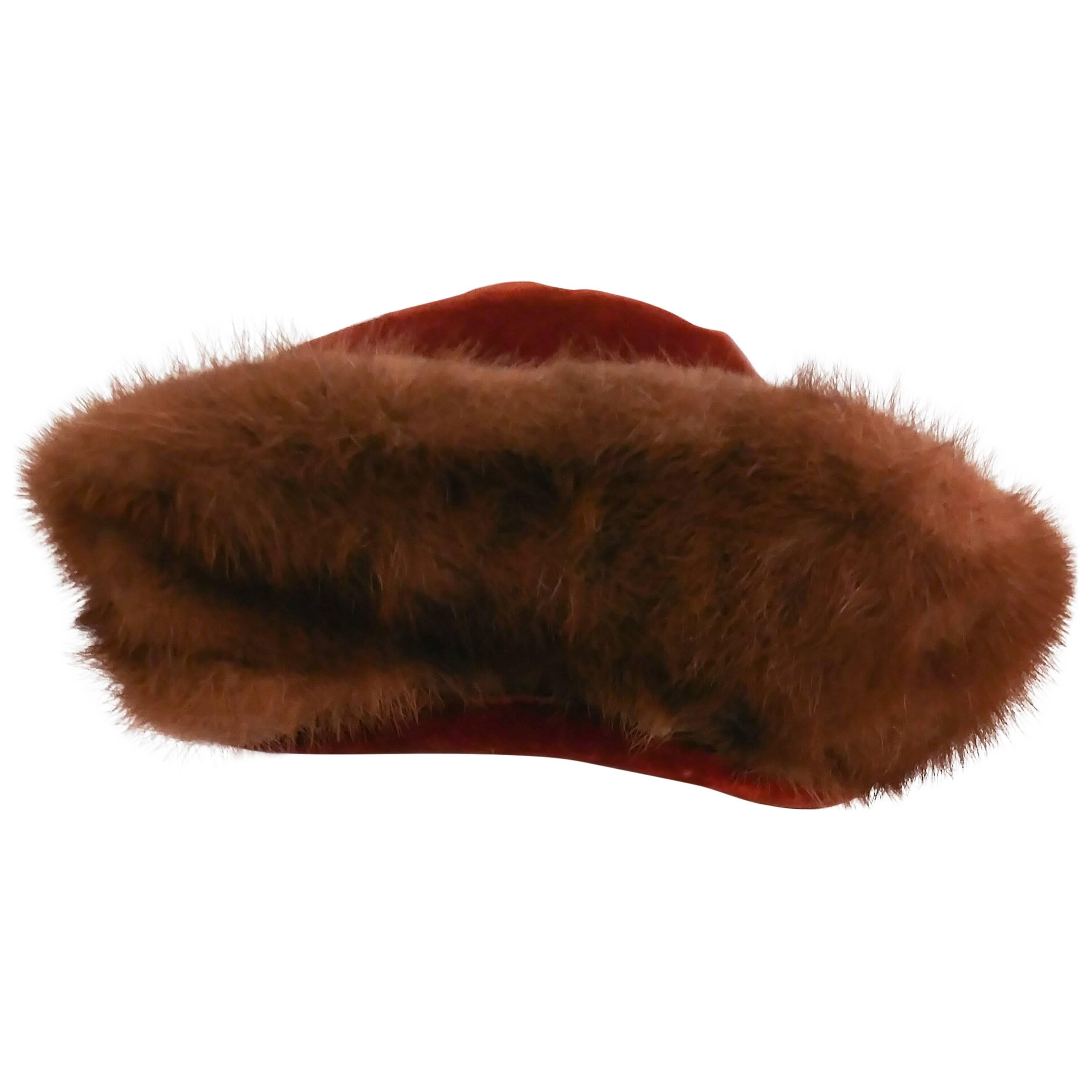 1940s Velvet & Mink Hat