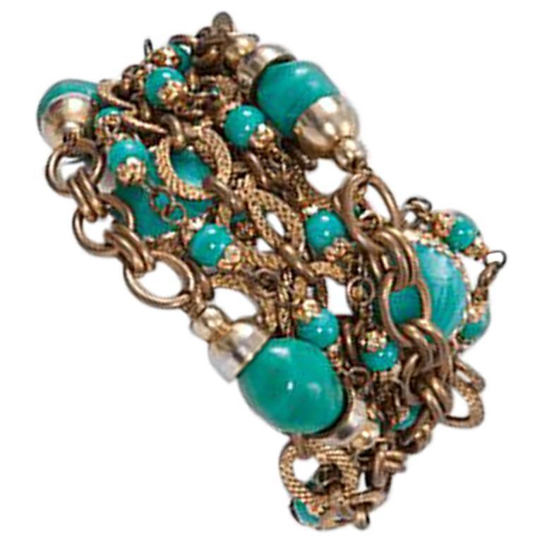 Chanel Turquoise Multi-Strand Bracelet 