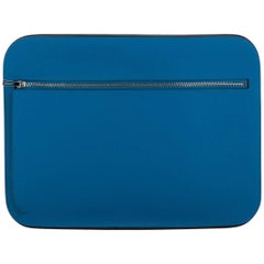 New Hermes Blue Zanzibar Epsom Clutch