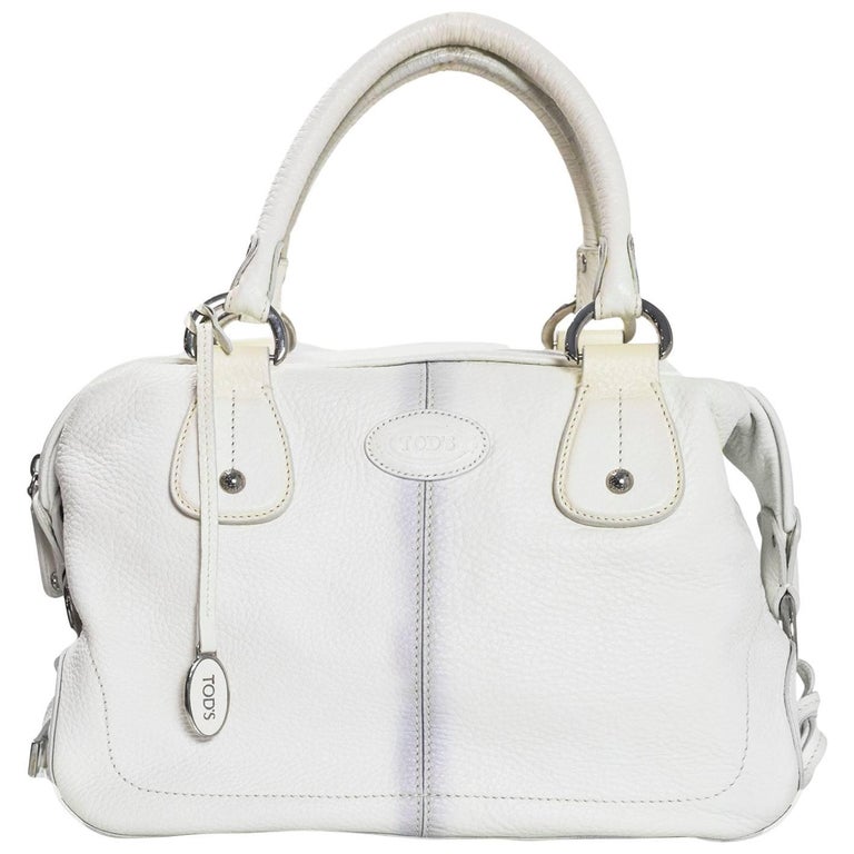 Tod's White Leather Bowler Bag For Sale at 1stDibs
