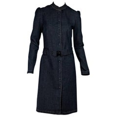 Blue Burberry London Denim Belted Jacket 8