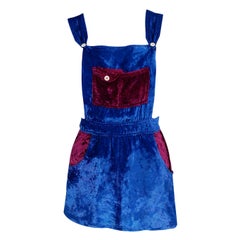 Retro 1970's Mr Freedom Glam Rock Crushed Velvet Mod Mini Pinafore Skirt Dress