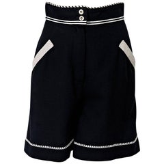 Black & White Vintage Chanel High-Waisted Shorts