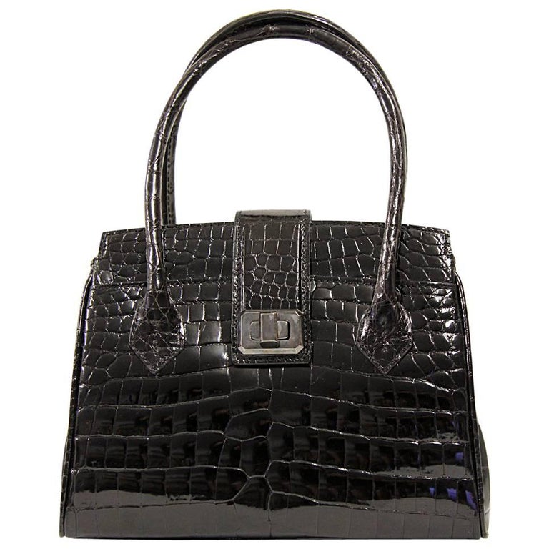 2000s Dotti Black Crocodile Leather Purse at 1stDibs