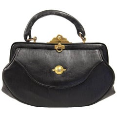 Vintage 1960s Roberta di Camerino Black Leather Purse