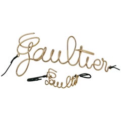 Jean Paul Gaultier Cursive Logo Copper Toned Belt and Bracelet Set 9